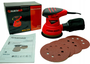 SZLIFIERKA MIMOŚRODOWA HürthAG ROS-219 125mm OSCYLACYJNA + 4x PAPIER ŚCIERNY